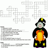 Halloween Crossword Puzzles on Halloween Word Puzzle