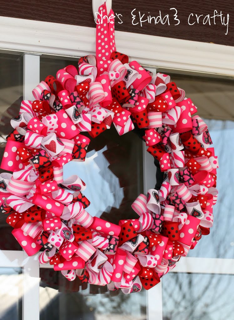 Valentine {Ribbon} Wreath - Shes {kinda} Crafty