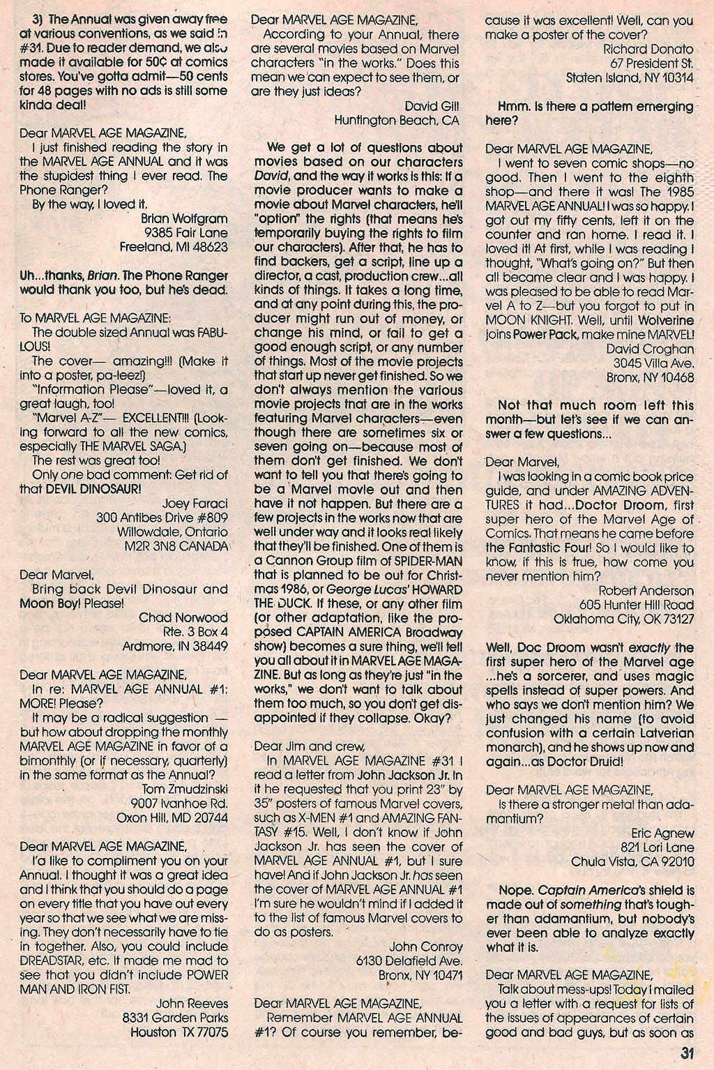 Read online Marvel Age comic -  Issue #37 - 32