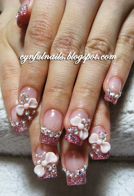 Cynful Nails: Pink acrylic nails.