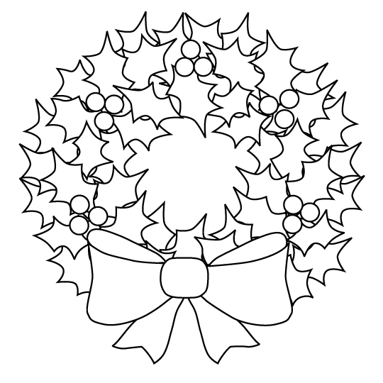 Christmas Wreath Coloring Pages, Wreath Ornaments