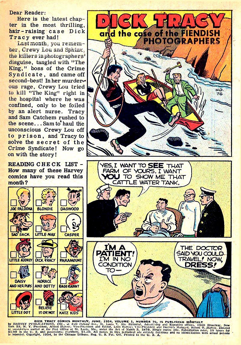 Read online Dick Tracy comic -  Issue #76 - 2