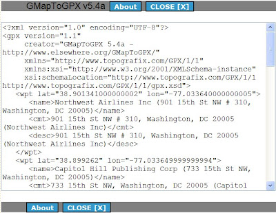 convertir une carte google maps en un fichier GPX