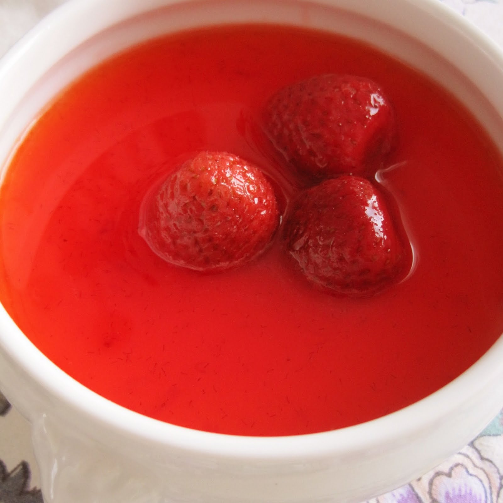 Tonka bean pudding with last summer's best strawberries...