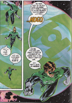 Hal also left a cooler full of Coors empties, a half eaten sandwich, and some condom wrappers on Mogo. Somewhere, a Green Lantern Indian is crying.