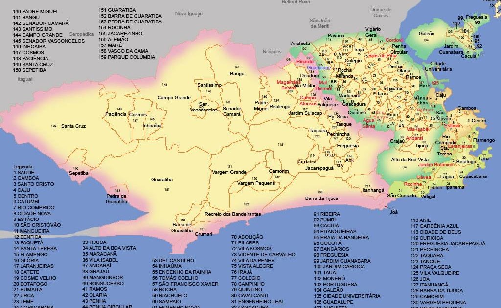 Professor André Vasconcellos Mapa dos bairros da cidade do Rio de Janeiro Professor André Vasconcellos Mapa dos bairros da cidade do Rio de Janeiro