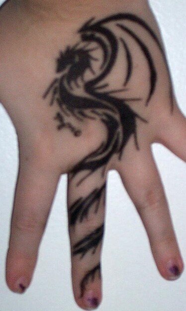 chinese dragon tattoo drawing. Dragon Tattoo Design on hand.