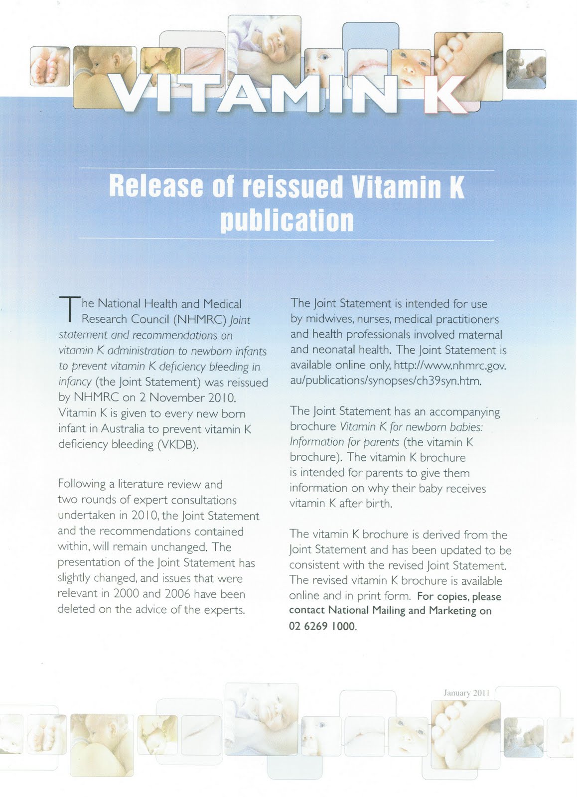 midwivesVictoria nhmrc and Vitamin K
