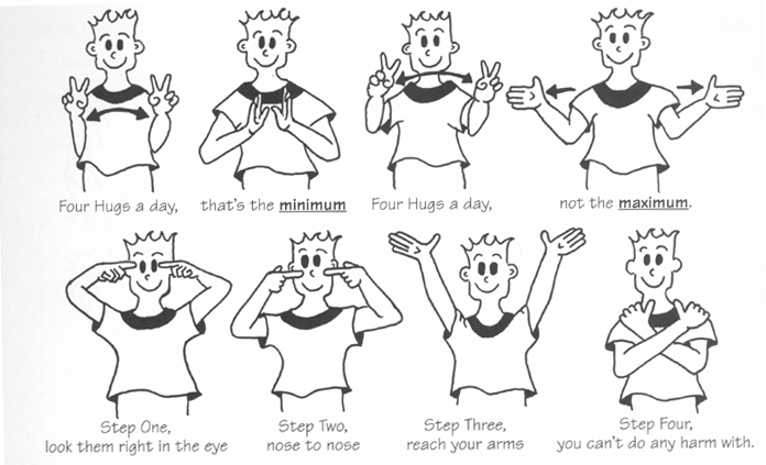 My hugging sign language and simple steps of hugging!!