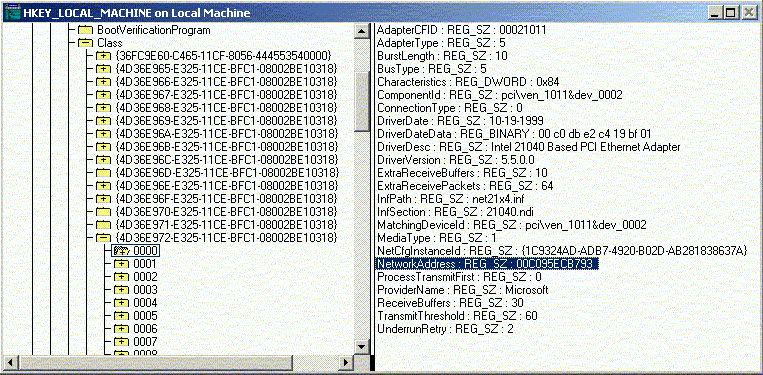Reg net. имя параметра clsid. Reg net. {4d36e96b-e325-11ce-bfc1-08002be10318}\0001. Reg net.