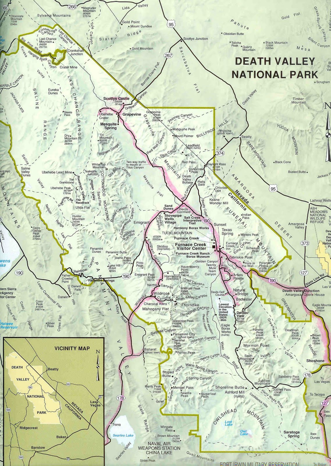 Death Valley In California Map - Dv%2Bmap%2Bhilited 
