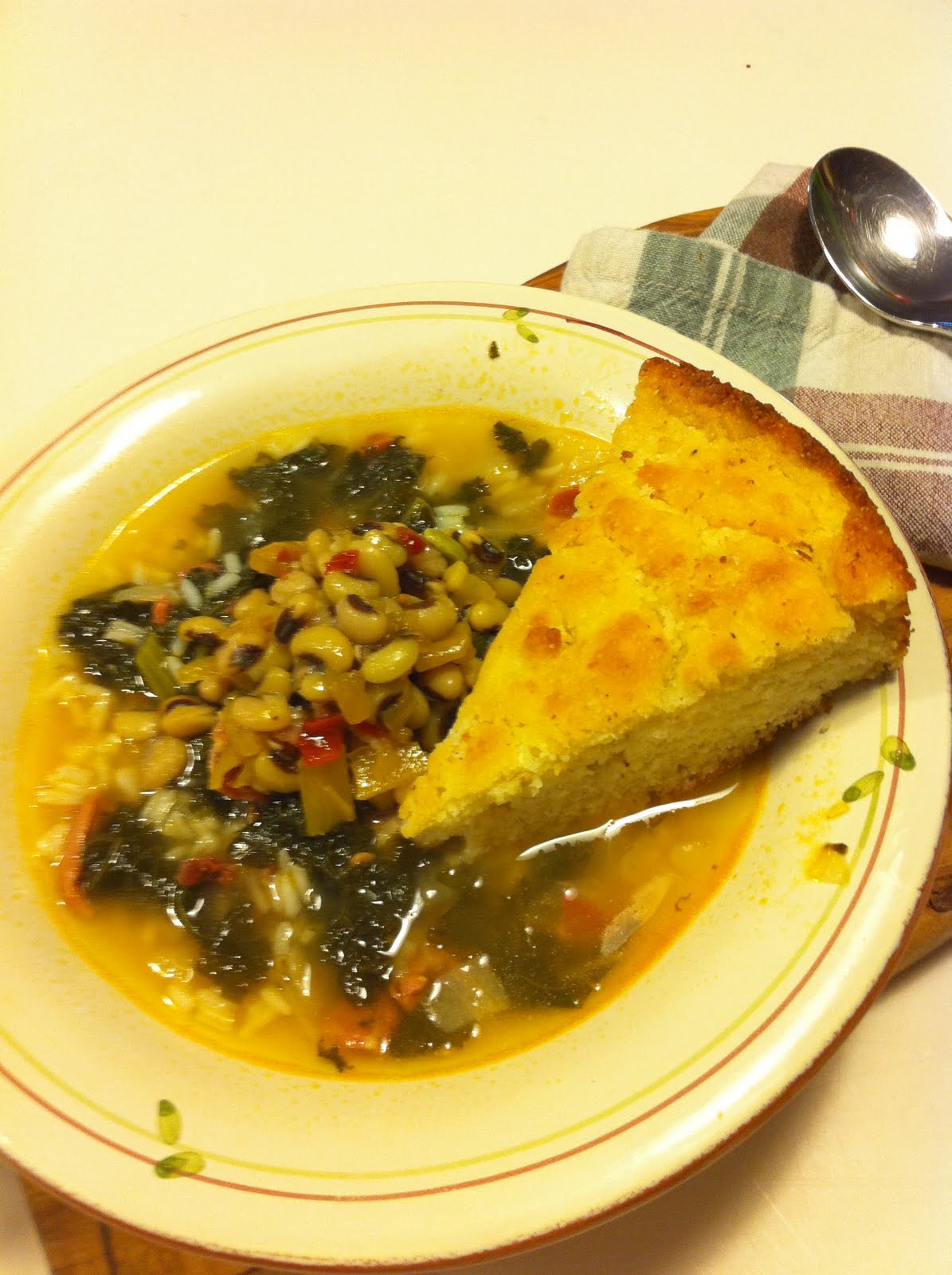 Annelle's Table Collard GreensBlackEyed PeasCountry HamCornbread
