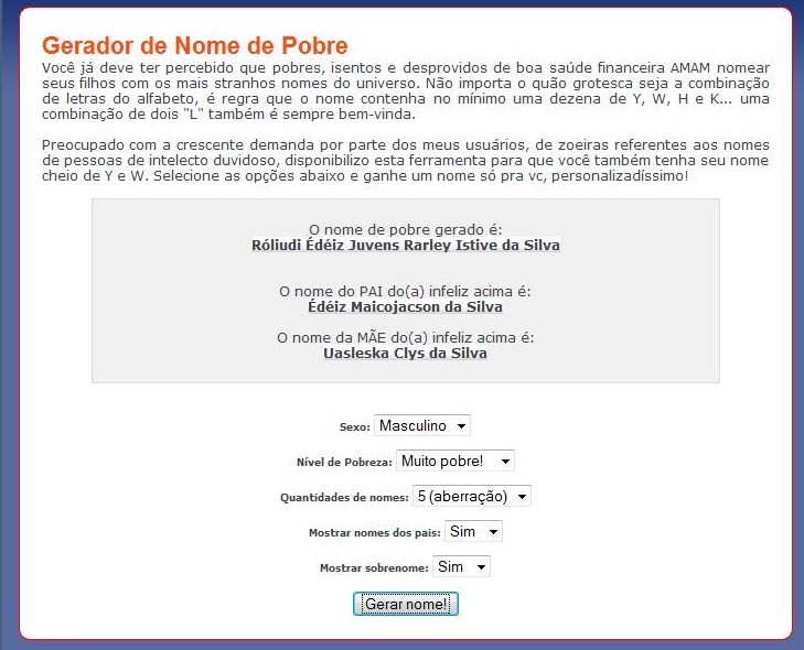 Como criar um nome de pobre ~ Capetinha