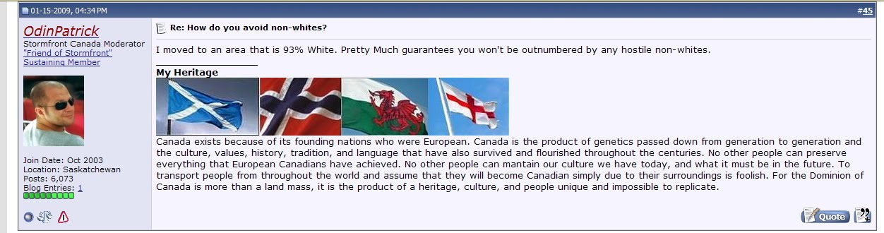 Anti-Racist Canada: The ARC Collective: Canadian Stormfront Moderator