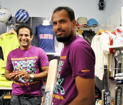 Irfan Pathan and Yusuf Pathan at Reebok Junior Store