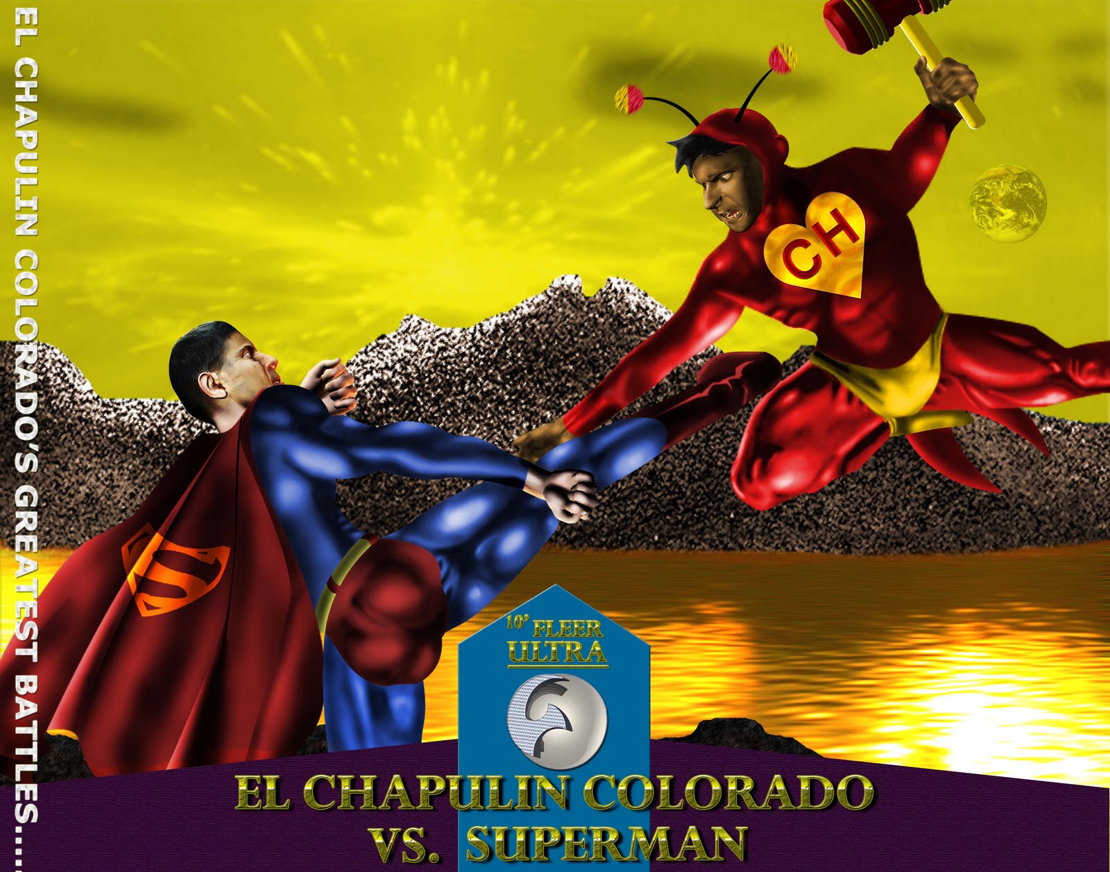 ispeakart: El Chapulin Colorado Vs. Superman..My first digital work