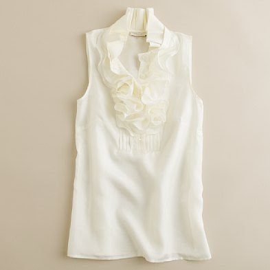 A white silk blouse.