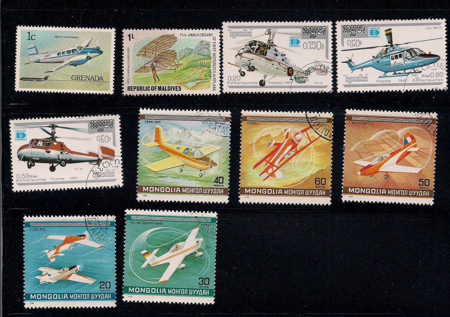 Philately Stamps STAMP PACKET of 100 Stamps on AVIATION