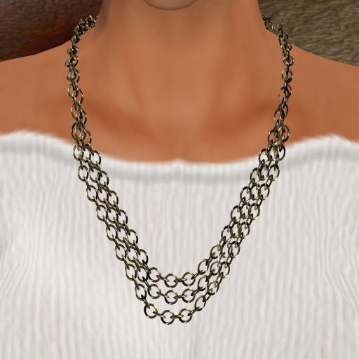 Triple Platinum Link Necklace