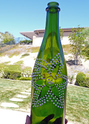 glass painting bottles painted paint idea bottle recycled simple decor acrylic metallized fall mantel puffy