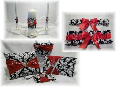 Black and White Damask with Red flowers I personally love the color palette