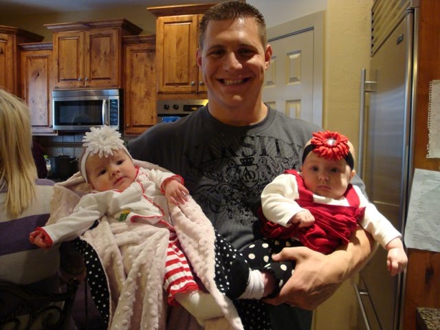 Cole and his 2 new nieces =) Marseille on the left Capri on the right