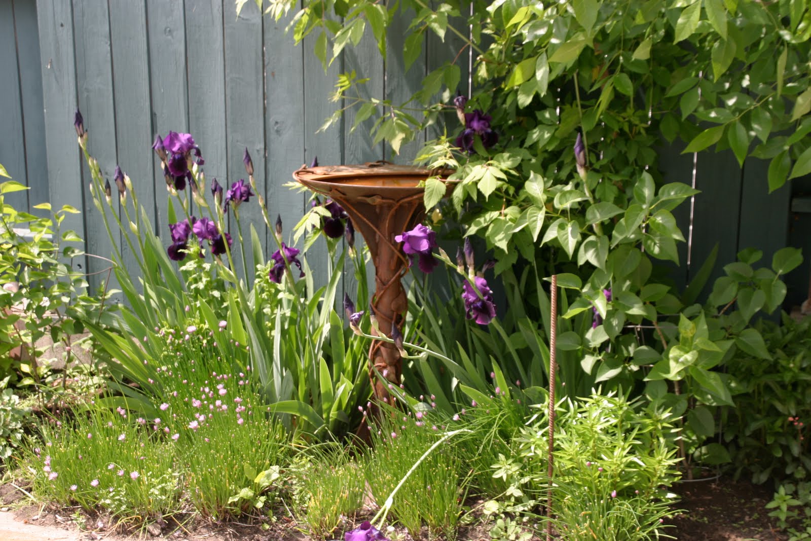 Geoff Sandhurst, Artist, Calgary, Alberta Bird Bath, Salmon, T Rex