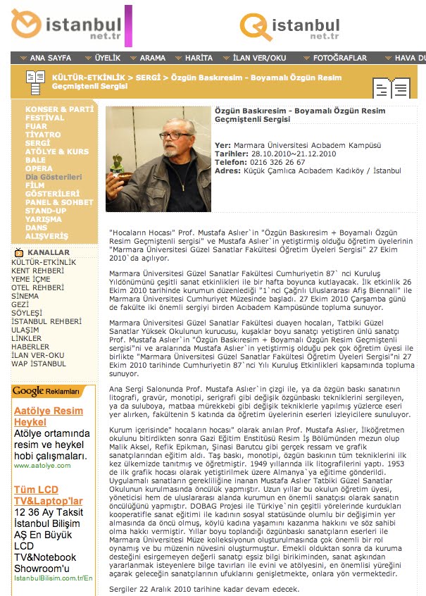 İSTANBUL SANAT HABERLERİ