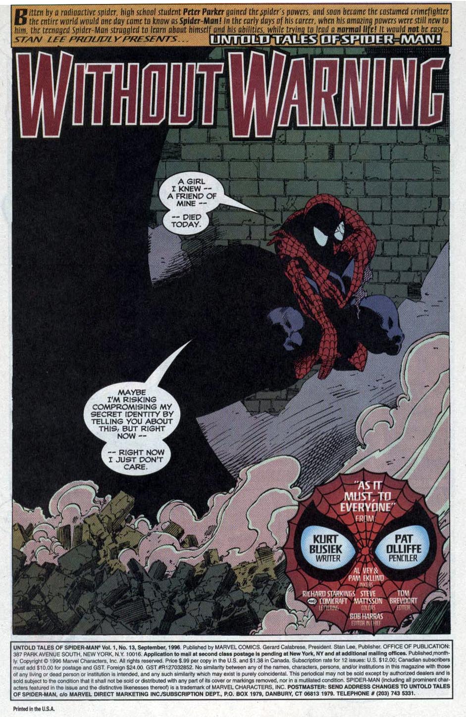 Read online Untold Tales of Spider-Man comic -  Issue #13 - 2