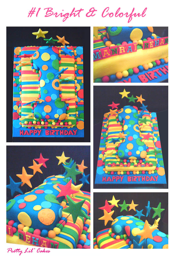 Pretty Lil' Cakes cakes Bright & Colorful 1 Shaped Cake Pretty Lil' Cakes cakes Bright & Colorful 1 Shaped Cake