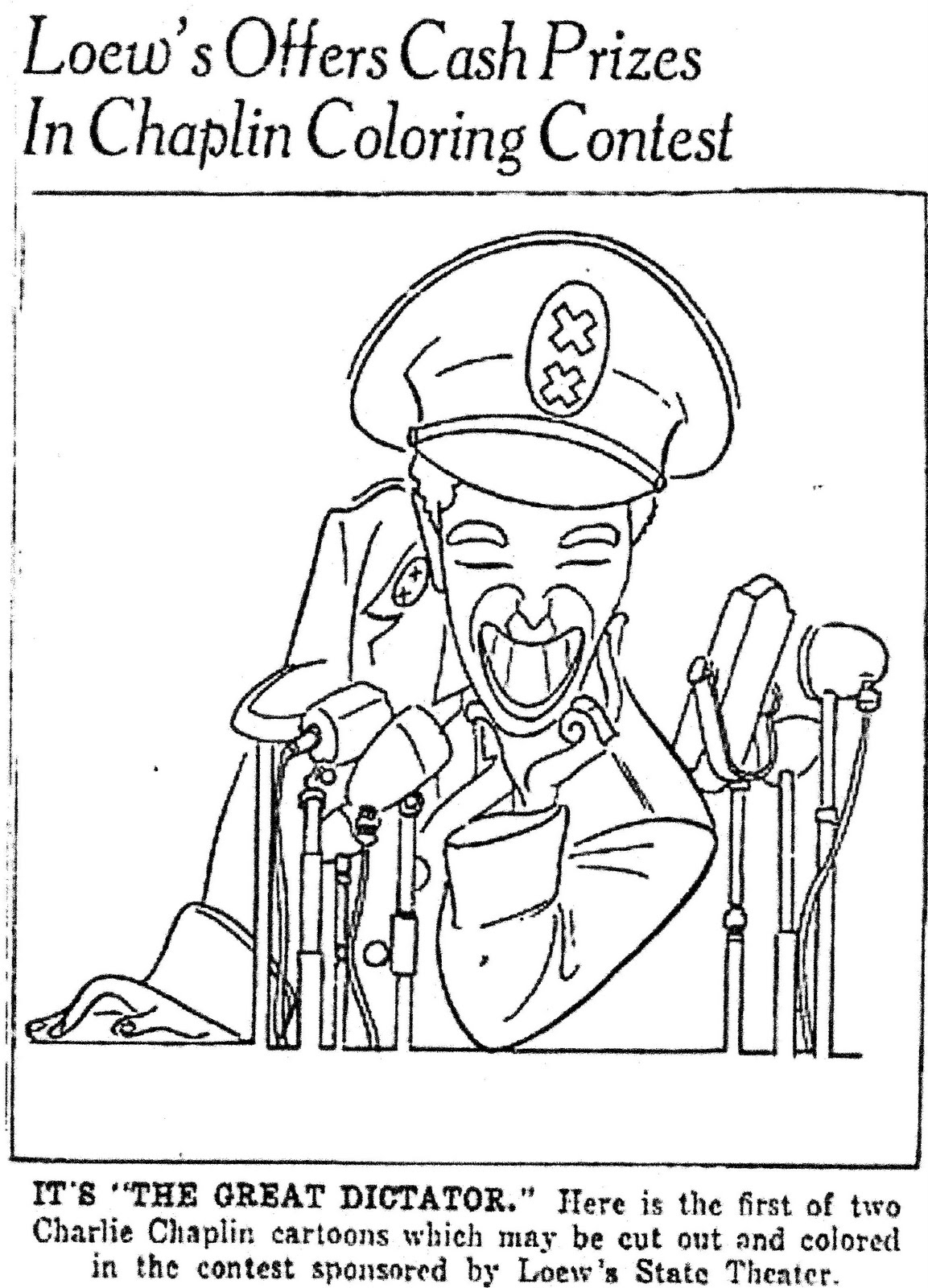Mostly Paper Dolls &quot;The Great Dictator&quot; Coloring Contest