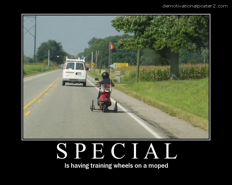 SPECIAL - IS HAVING TRAINING WHEELS ON A MOPED