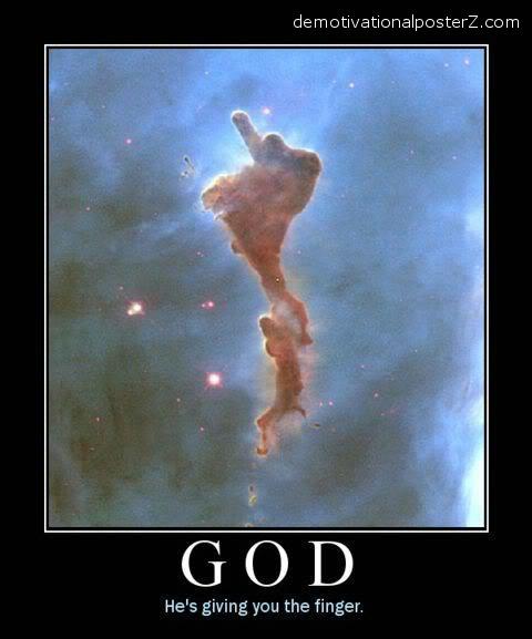 god giving you the finger galaxy space