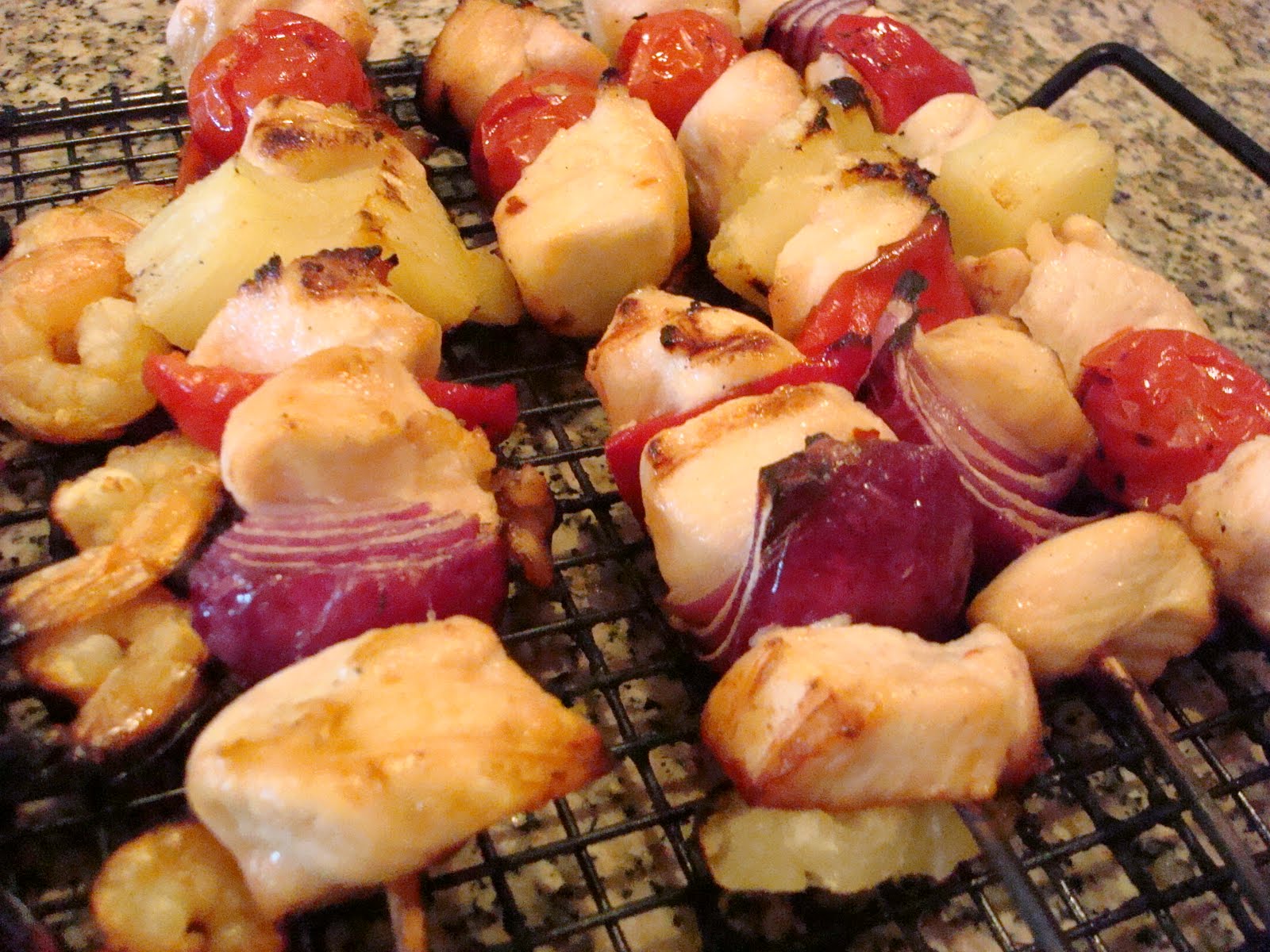 Dishing Up Design Red Pepper/Lime Chicken, Shrimp Kabobs