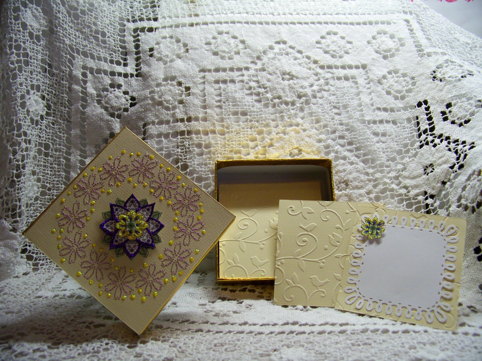 Embroidery on card stock