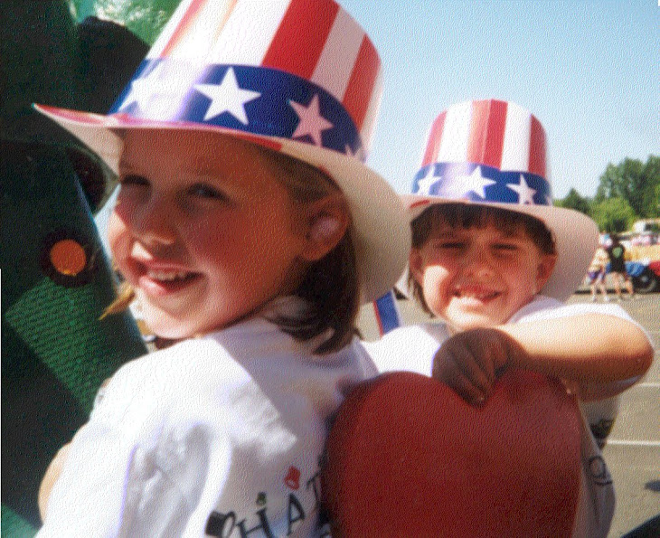 Riding on Rosabelle in the Central Point Parade -July 4, 1996