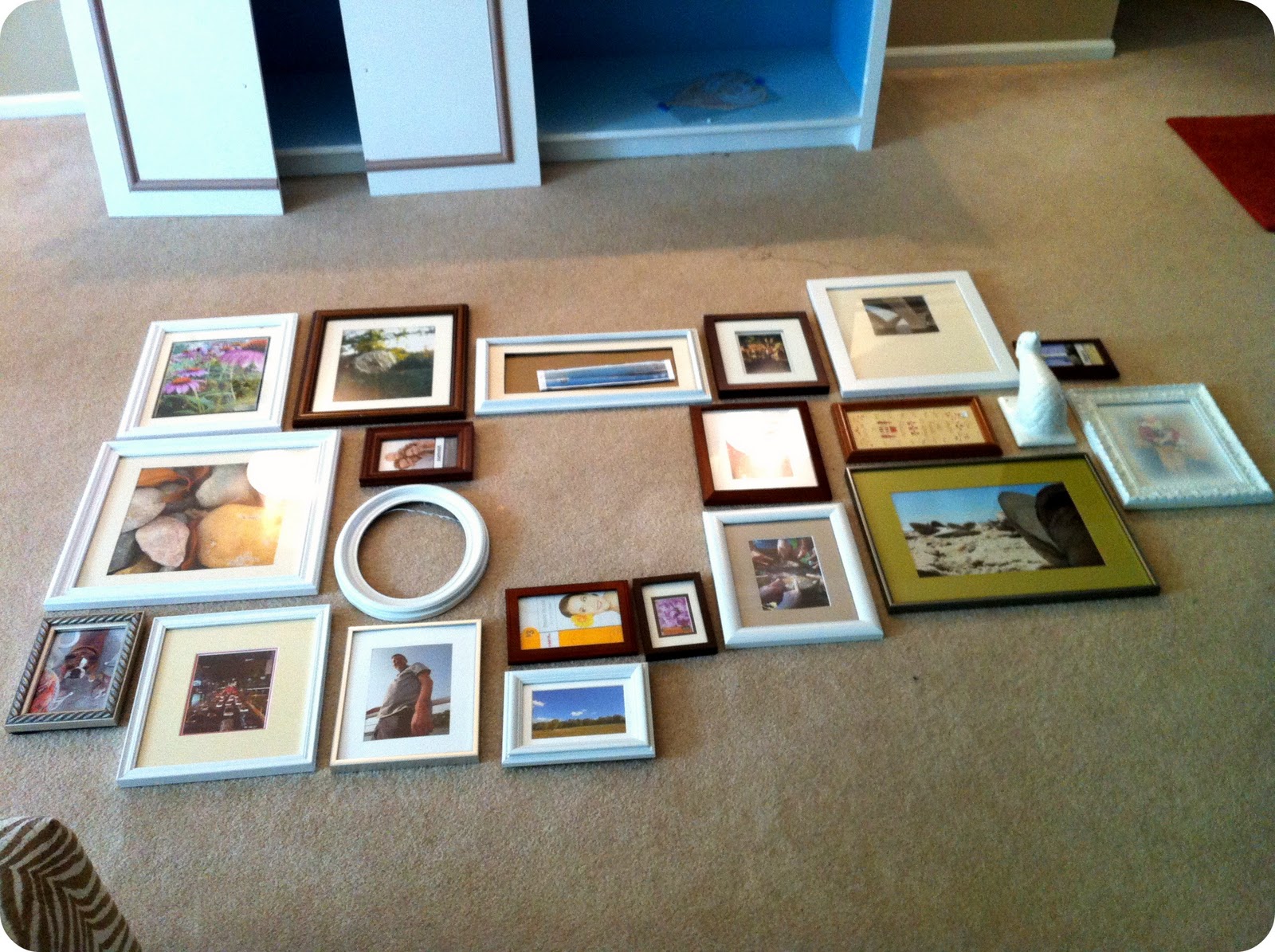 first home makeover: Picture Collage in Living Room