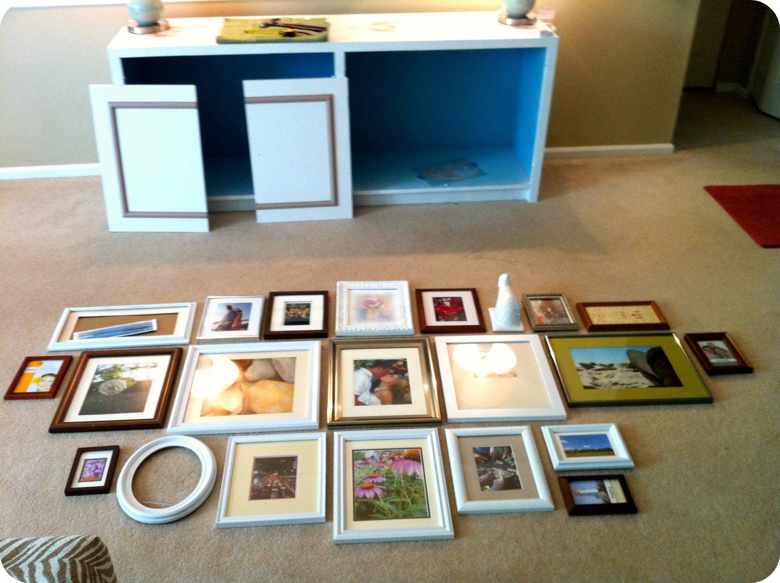 first home makeover: Picture Collage in Living Room