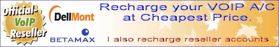 Recharge your VOIP A/C,Quick n Easy at Cheapest Price