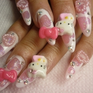 Snow Bloom: Nail Art Design (3D,cute, simple, until the extreme)
