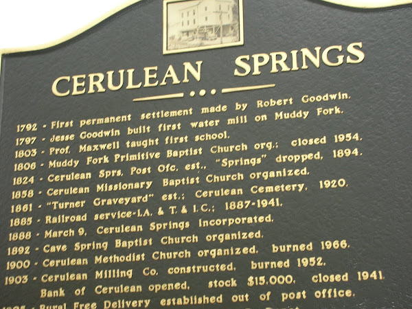 Cerulean Springs marker/side 1