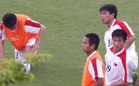 North korea players in training