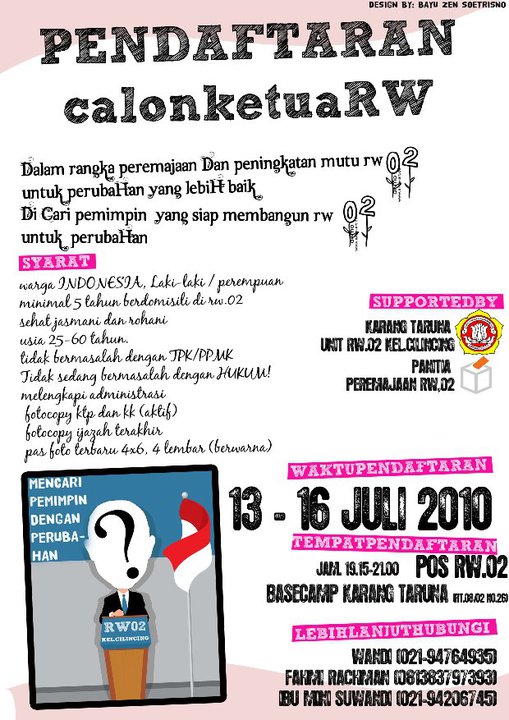 35 Ide Pamflet Pendaftaran Calon Rw Little Duckling Blog