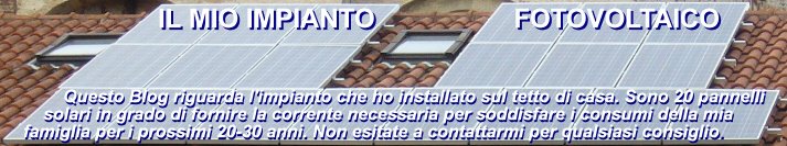 Il mio impianto fotovoltaico