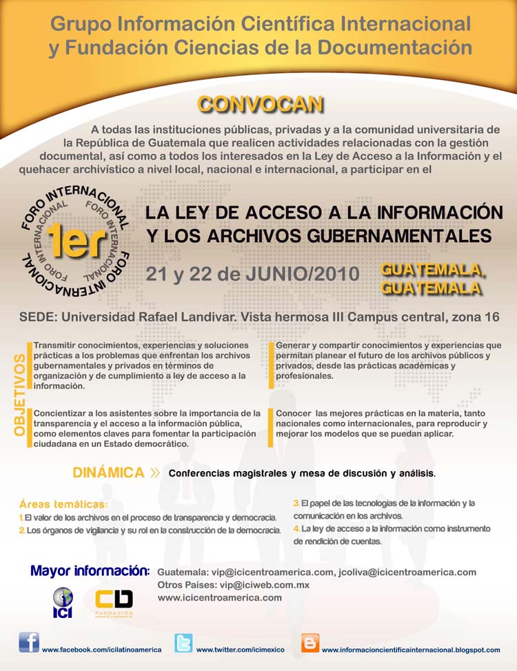 Bibliotecarios De Latinoam rica PRIMER FORO INTERNACIONAL LA LEY DE 