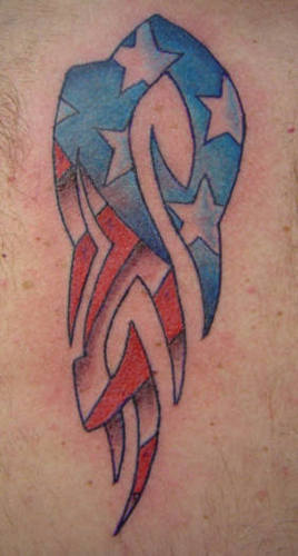 Stars and stripes tribal tattoo design.