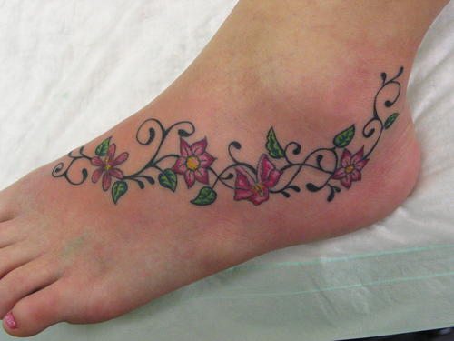 women foot tattoo design