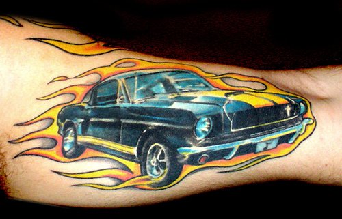 Car tattoos are typically seen on men, however they look just as ...
