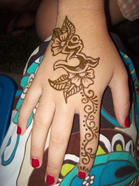 Religious hand tattoo. Henna Tattoos