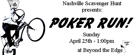 3rd Annual Nashville Scavenger Hunt Poker Run